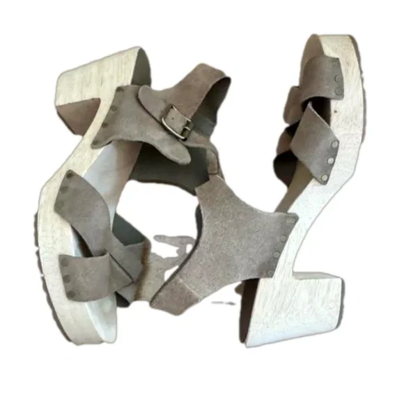 NWOT LOFT Suede Swedish Clog Sandal Missy Desert Khaki Size 8 - Picture 6 of 16